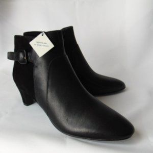 NEW COLE HAAN Sylvia Black Suede Leather Waterproof Booties Size 9.5